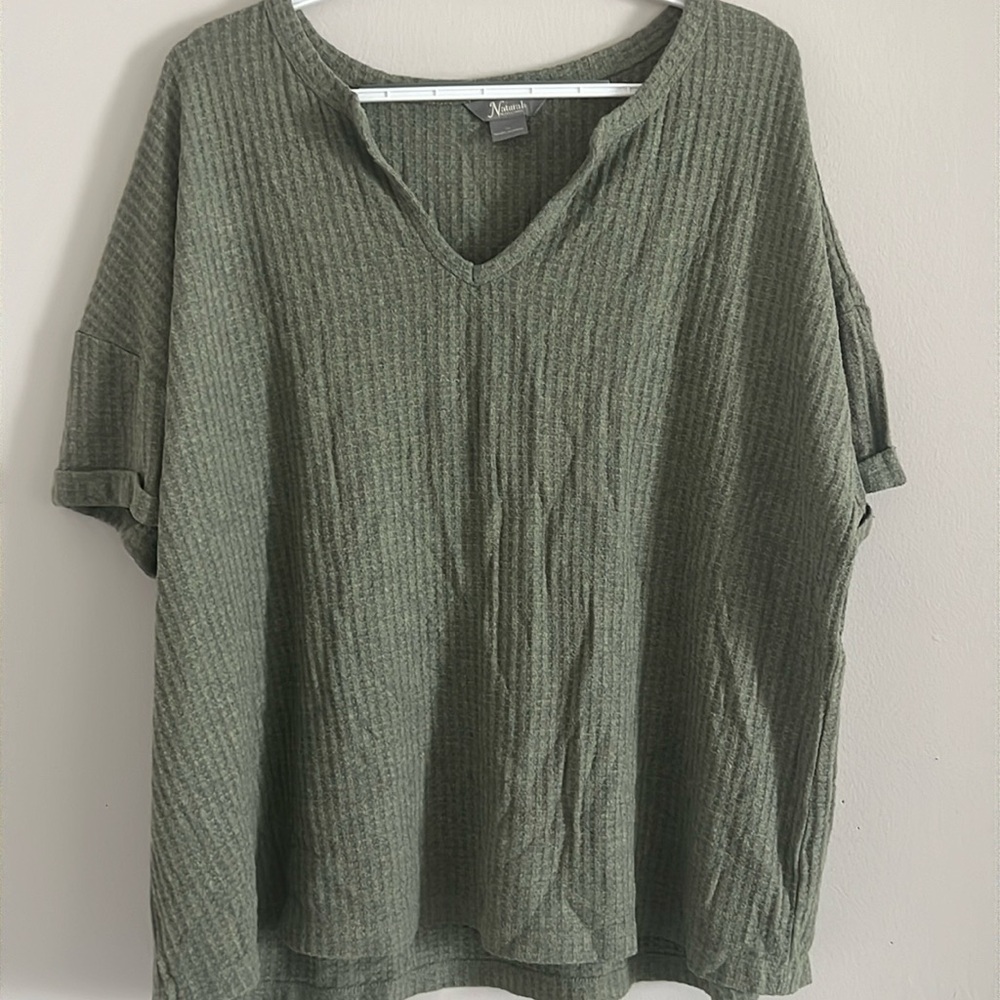 Knitted/waffle short sleeve shirt